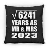 79th Anniversary Square Root of 6241 Years As Mr & Mrs 2023 - Throw Pillow Black