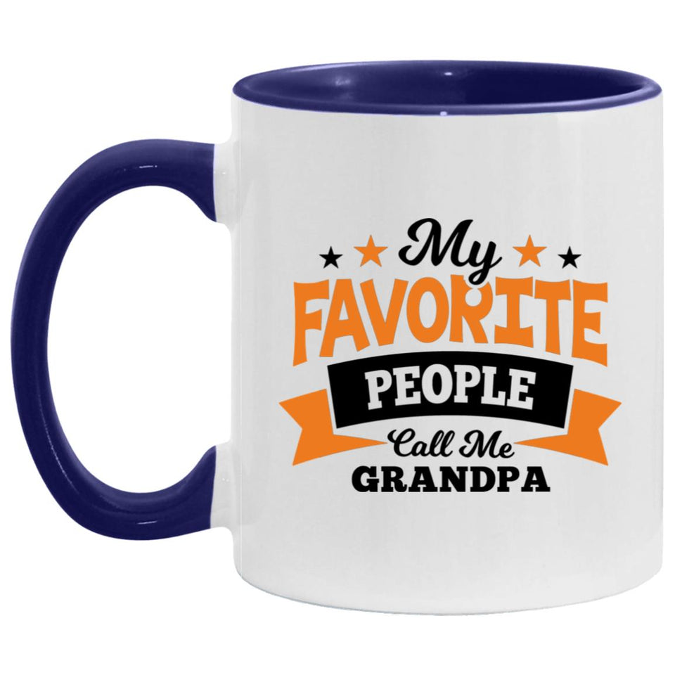 My Favorite People Call Me Grandpa - 11oz Accent Mug Purple