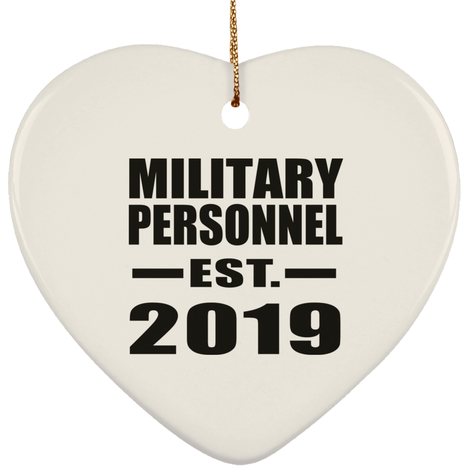 Military Personnel Established EST. 2019 - Heart Ornament