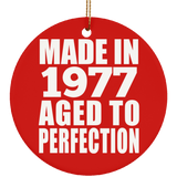 47th Birthday Made In 1977 Aged to Perfection - Circle Ornament