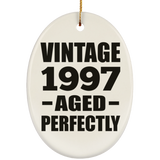 27th Birthday Vintage 1997 Aged Perfectly - Oval Ornament
