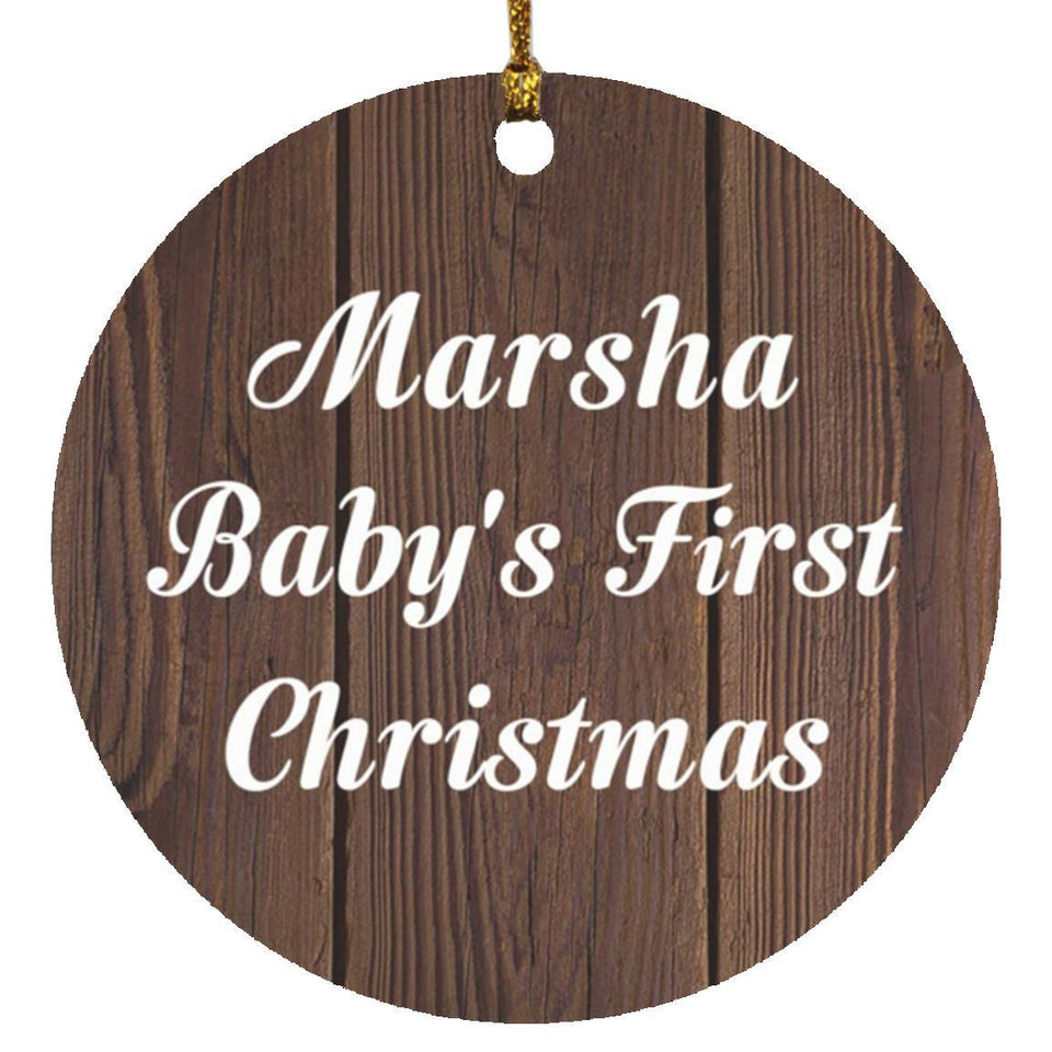 Marsha Baby's First Christmas - Circle Ornament D