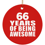 66th Birthday 66 Years Of Being Awesome - Circle Ornament