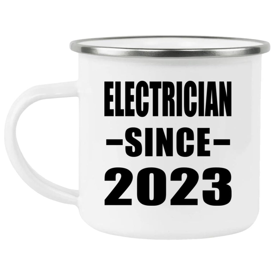 Electrician Since 2023 - 12oz Camping Mug