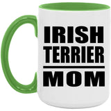 Irish Terrier Mom - 15oz Accent Mug Green