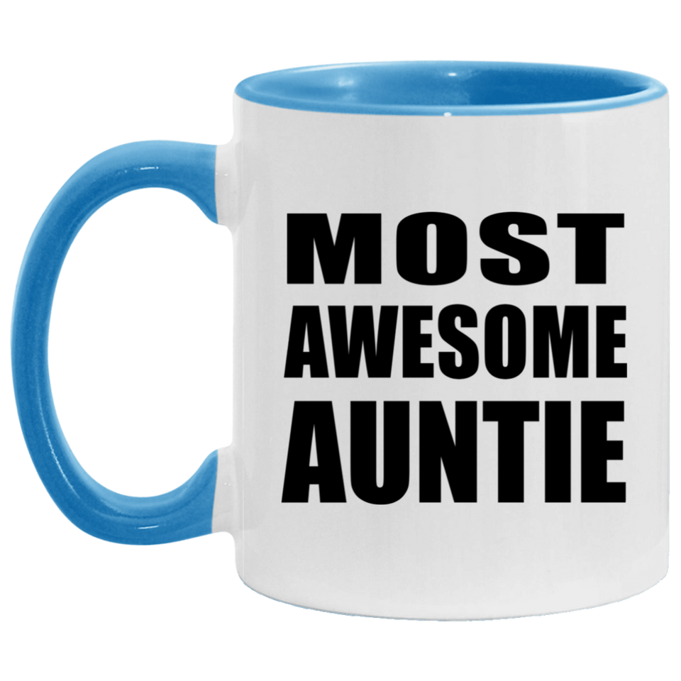 Most Awesome Auntie - 11oz Accent Mug Blue
