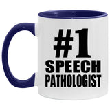 Number One #1 Speech Pathologist - 11oz Accent Mug Purple