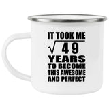 7th Birthday Took Square Root of 49 Years To Awesome - 12oz Camping Mug