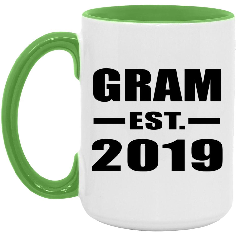 Gram Established EST. 2019 - 15oz Accent Mug Green