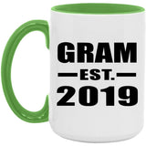 Gram Established EST. 2019 - 15oz Accent Mug Green