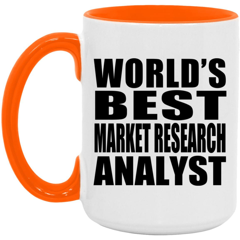 World's Best Market Research Analyst - 15oz Accent Mug Orange