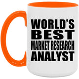 World's Best Market Research Analyst - 15oz Accent Mug Orange