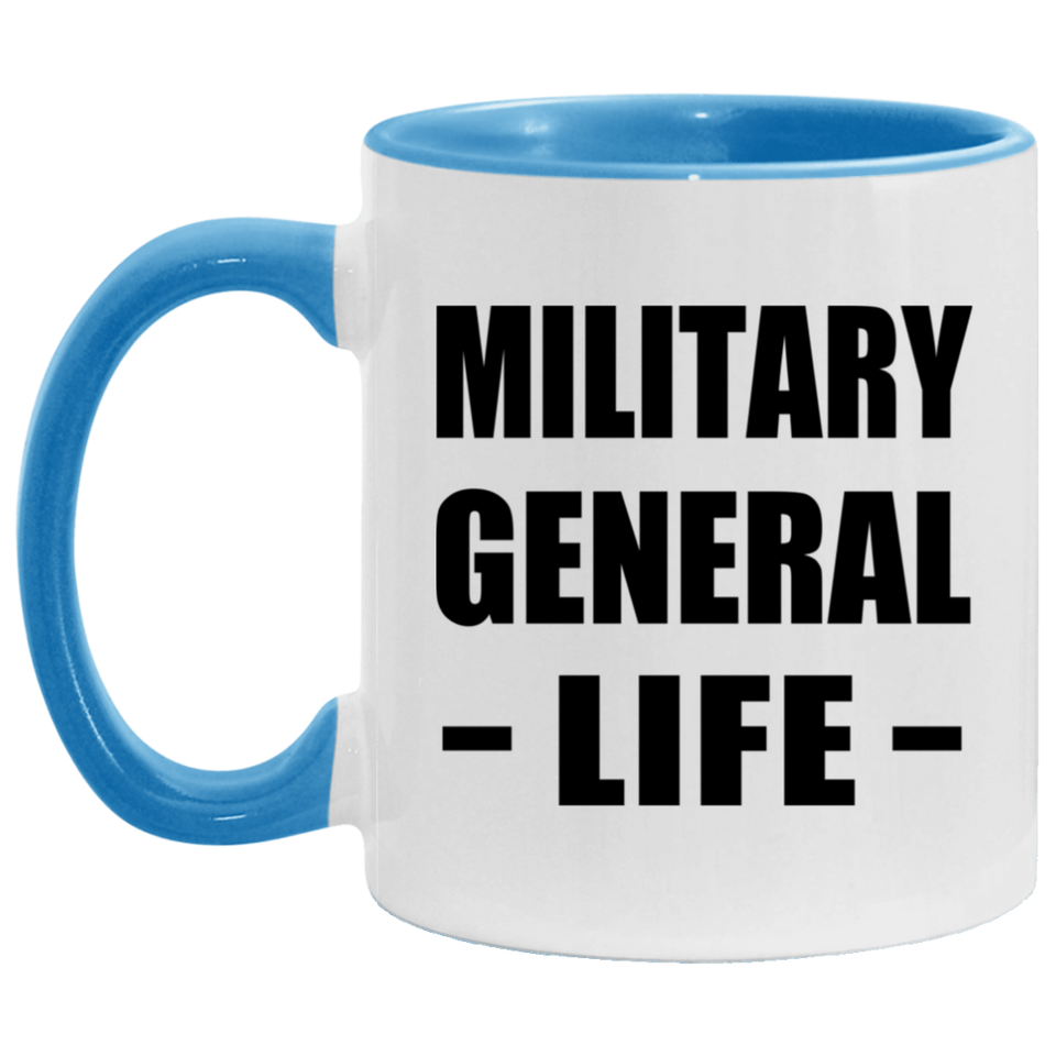 Military General Life - 11oz Accent Mug Blue