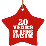 20th Birthday 20 Years Of Being Awesome - Star Ornament