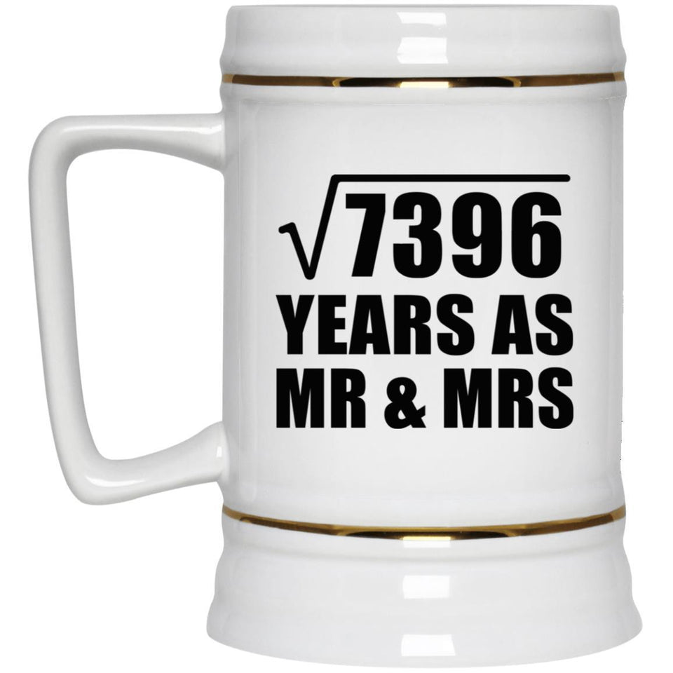 86th Anniversary Square Root of 7396 Years As Mr & Mrs - Beer Stein