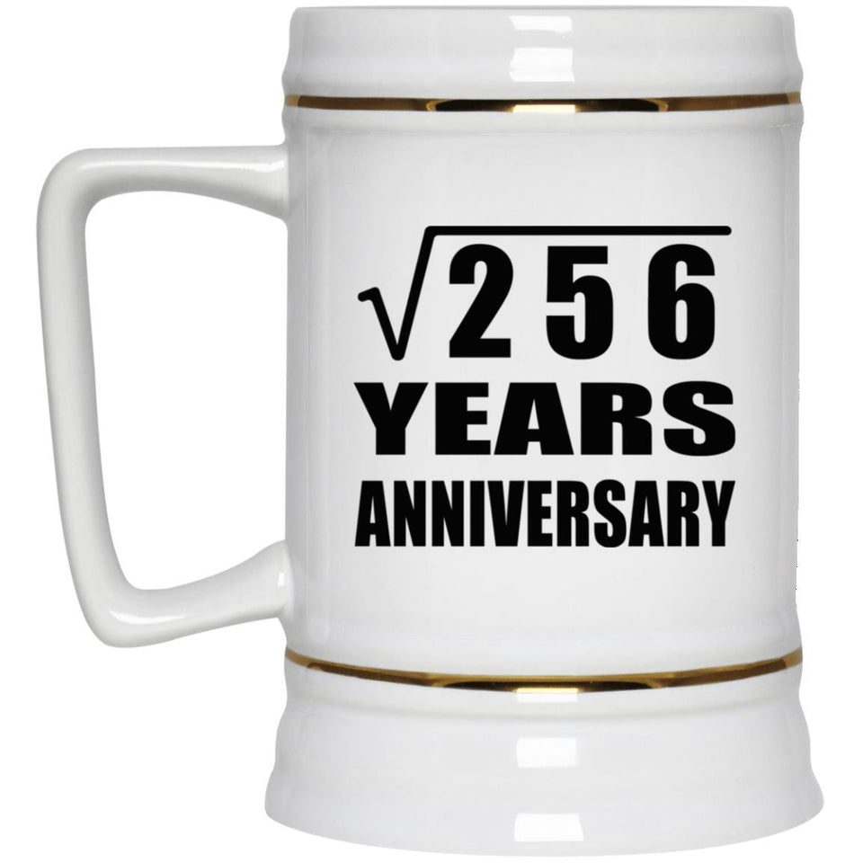 16th Anniversary Square Root of 256 Years Anniversary - Beer Stein