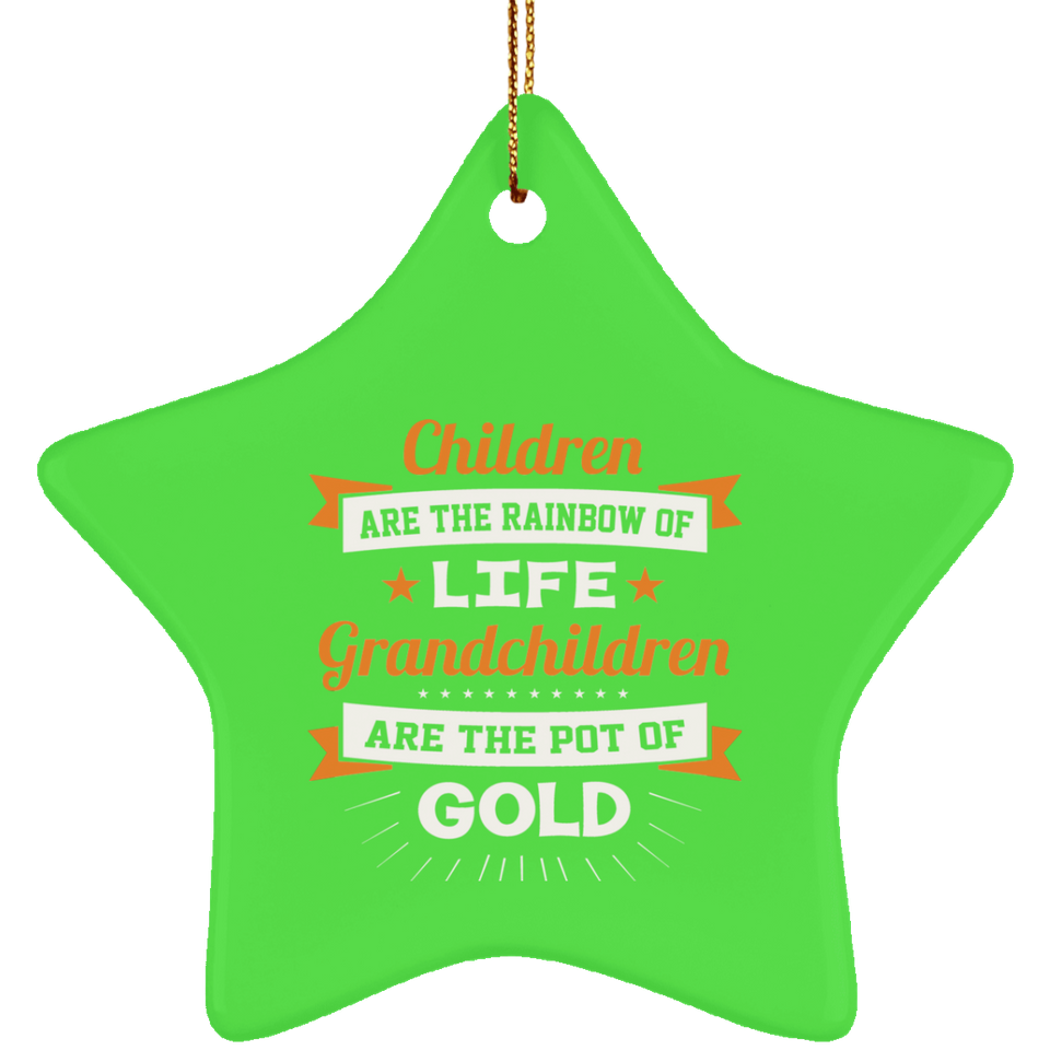 Children Are Rainbow Of Life, Grandchildren Are Pot Of Gold - Star Ornament