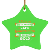 Children Are Rainbow Of Life, Grandchildren Are Pot Of Gold - Star Ornament