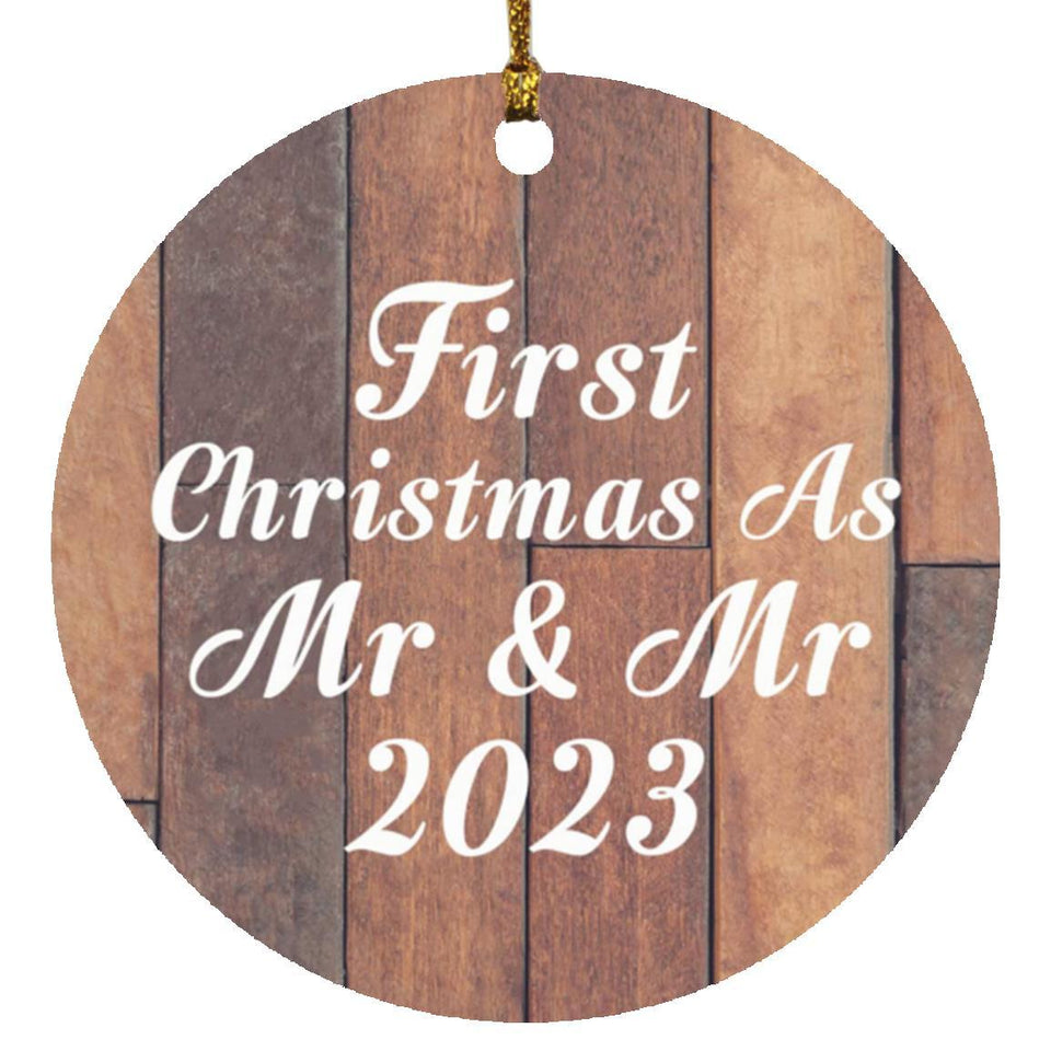 First Christmas As Mr & Mr 2023 - Circle Ornament E