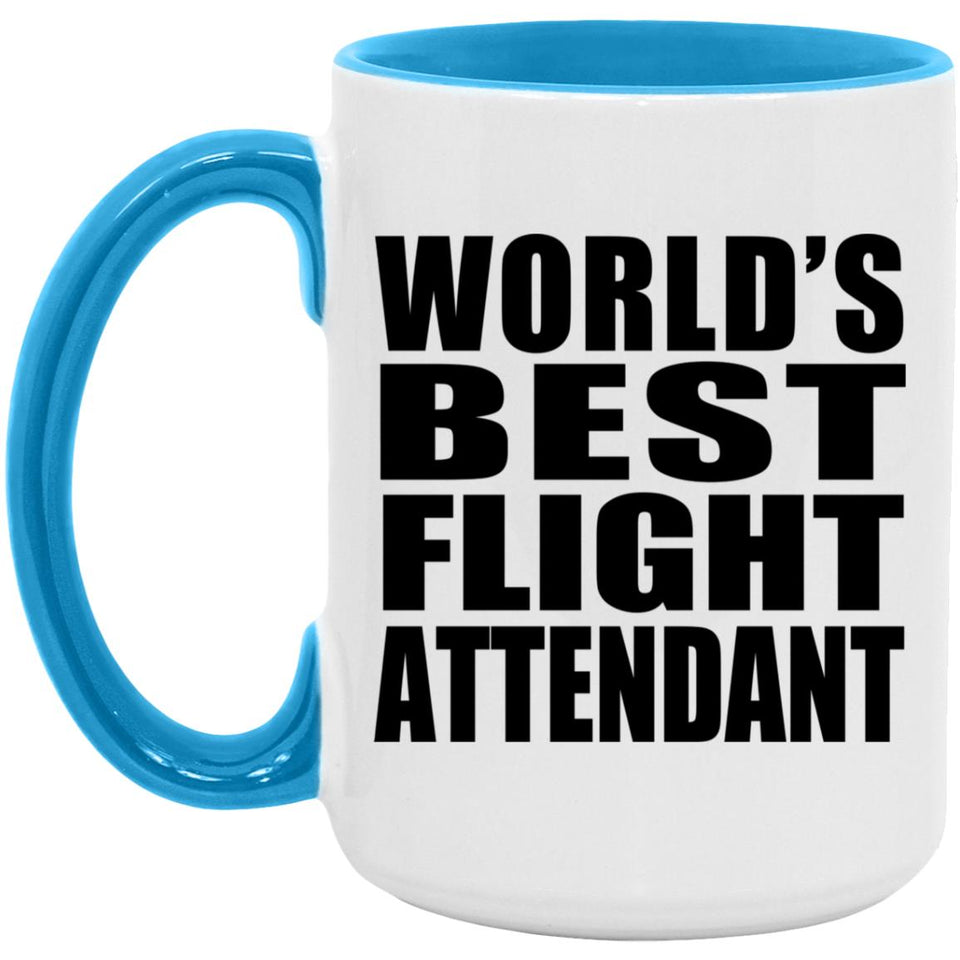 World's Best Flight Attendant - 15oz Accent Mug Blue