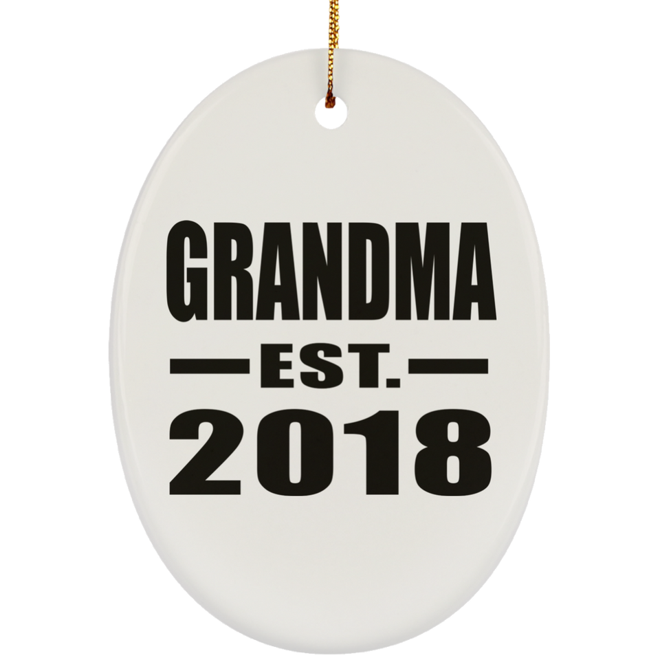 Grandma Established EST. 2018 - Oval Ornament