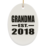 Grandma Established EST. 2018 - Oval Ornament