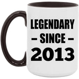 11th Birthday Legendary Since 2013 - 15oz Accent Mug Black