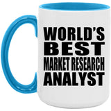 World's Best Market Research Analyst - 15oz Accent Mug Blue