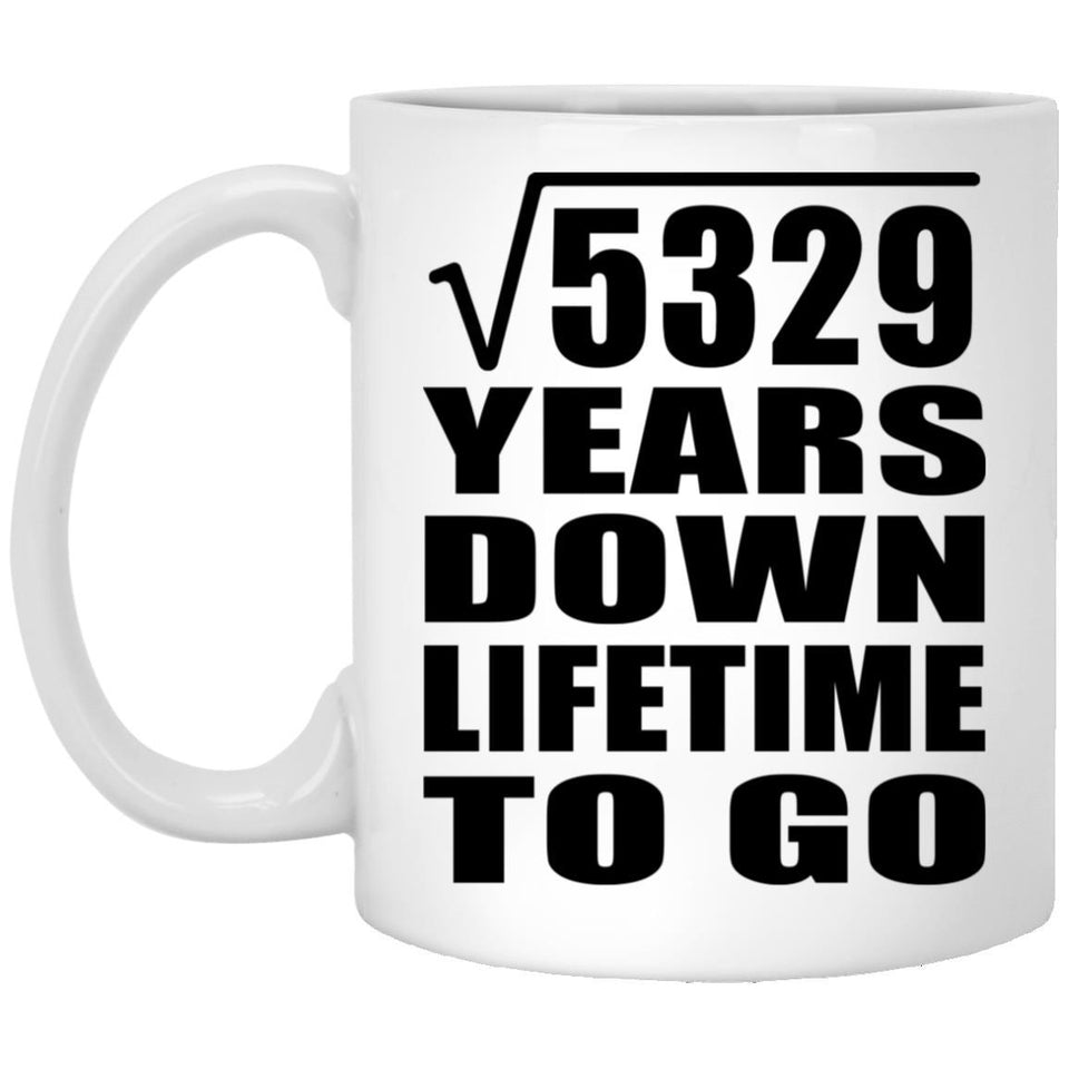 73rd Anniversary Square Root of 5329 Years Lifetime To Go - 11oz Coffee Mug