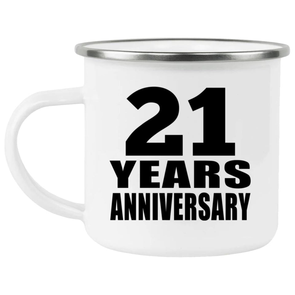 21st Anniversary 21 Years - 12oz Camping Mug