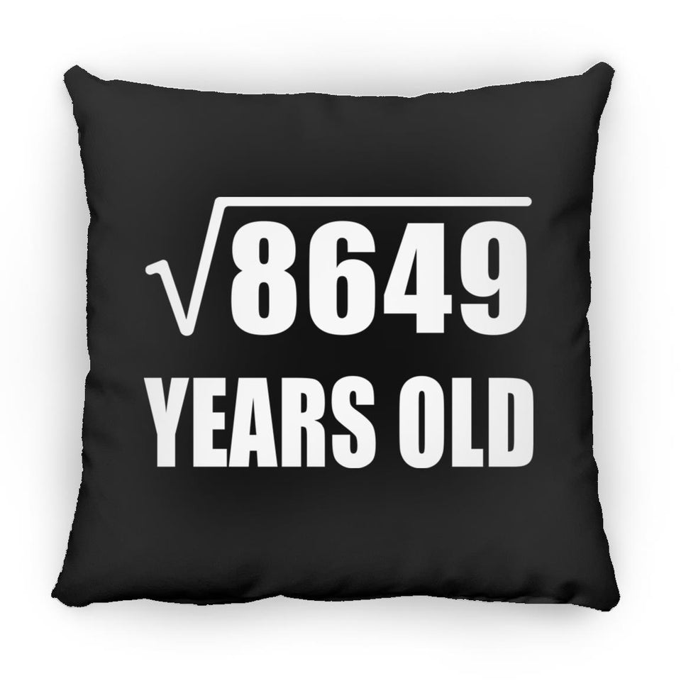 93rd Birthday Square Root of 8649 Years Old - Throw Pillow Black