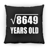 93rd Birthday Square Root of 8649 Years Old - Throw Pillow Black