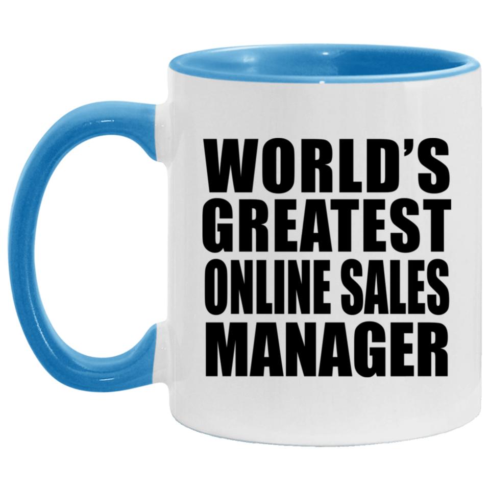World's Greatest Online Sales Manager - 11oz Accent Mug Blue