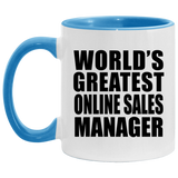 World's Greatest Online Sales Manager - 11oz Accent Mug Blue