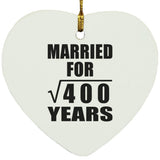 20th Anniversary Married For Square Root of 400 Years - Heart Ornament