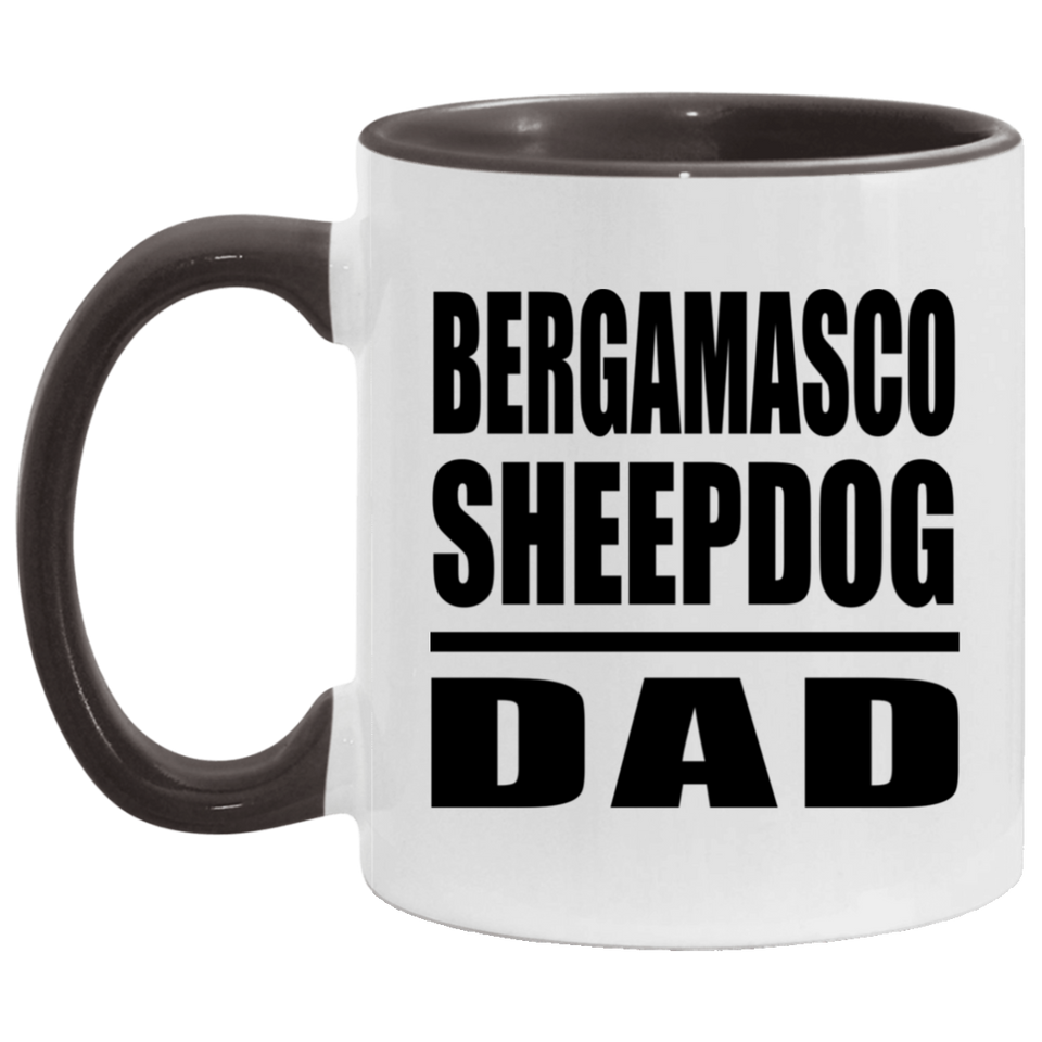 Bergamasco Sheepdog Dad - 11oz Accent Mug Black