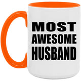 Most Awesome Husband - 15oz Accent Mug Orange