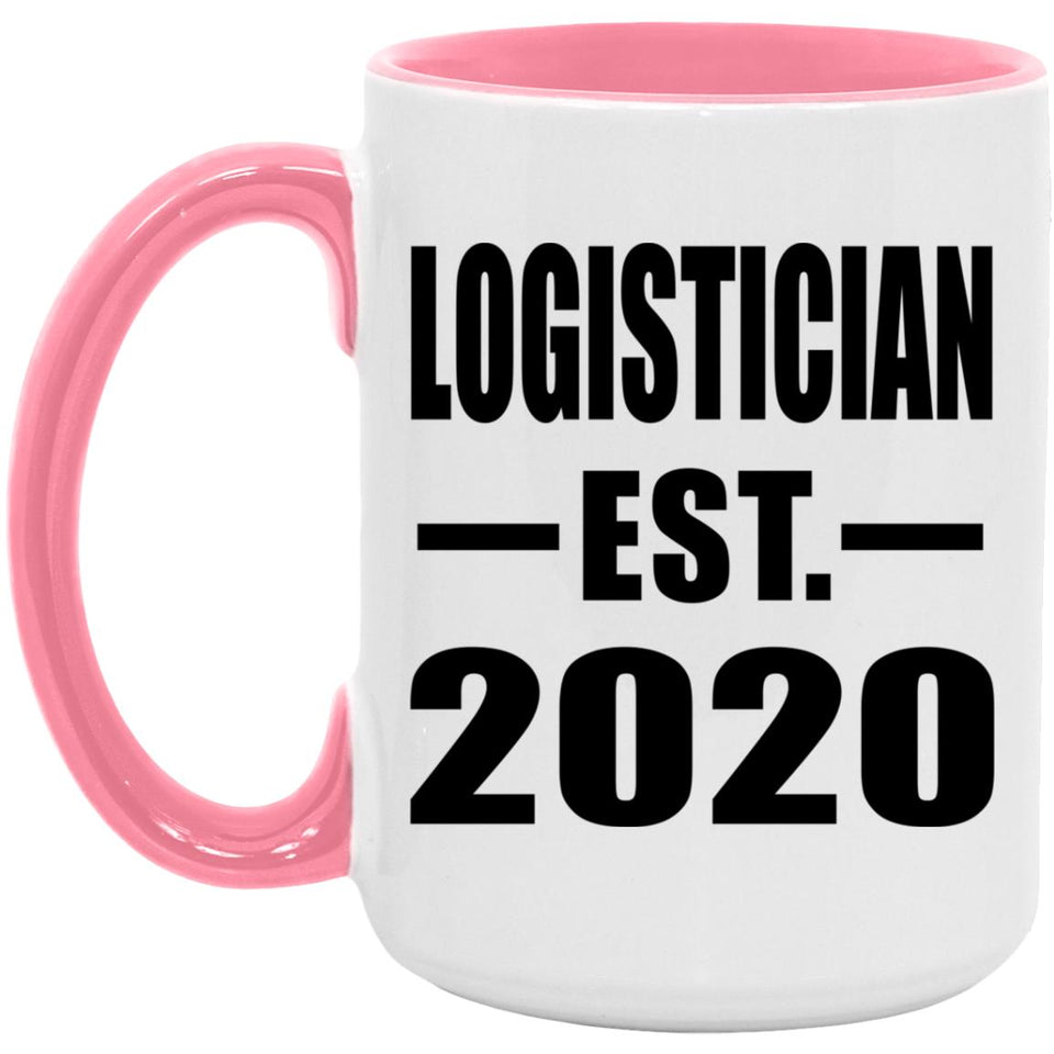 Logistician Established EST. 2020 - 15oz Accent Mug Pink