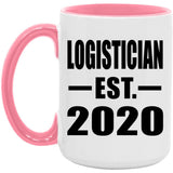 Logistician Established EST. 2020 - 15oz Accent Mug Pink