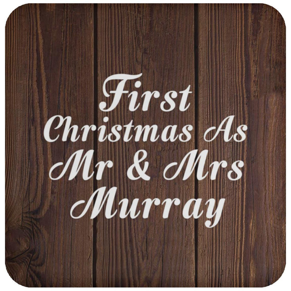 First Christmas As Mr & Mrs Murray - Drink Coaster D
