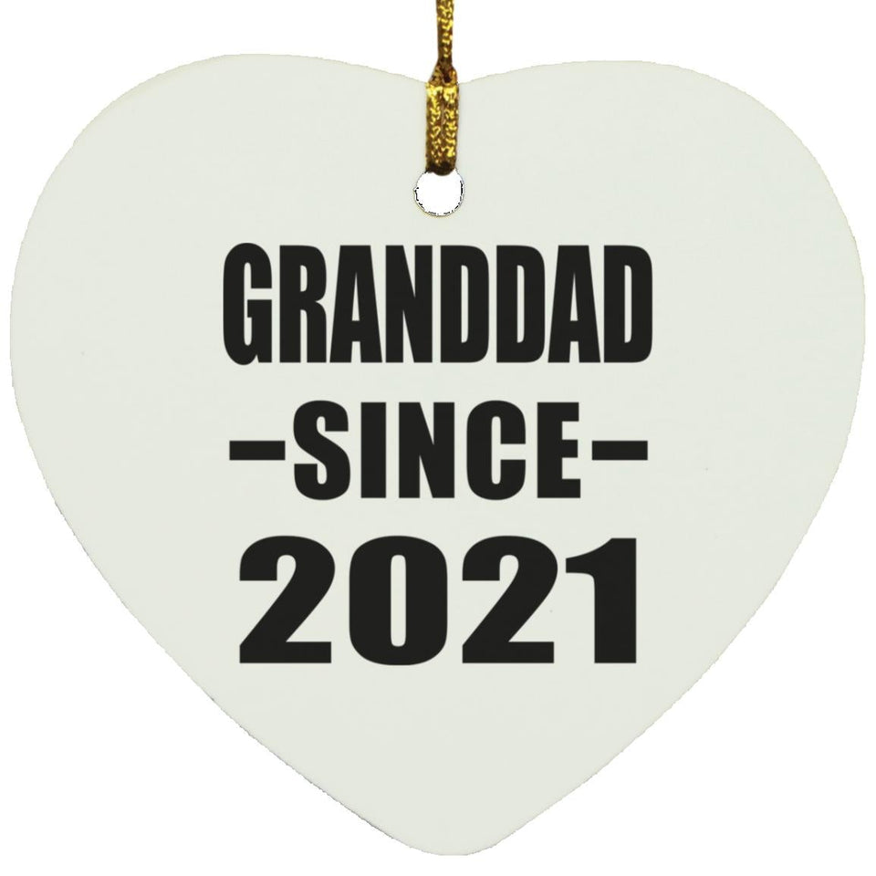 Granddad Since 2021 - Heart Ornament