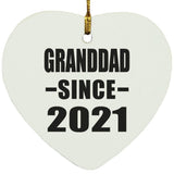 Granddad Since 2021 - Heart Ornament