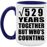 23rd Anniversary Square Root of 529 Years Who's Counting - 15oz Accent Mug Purple