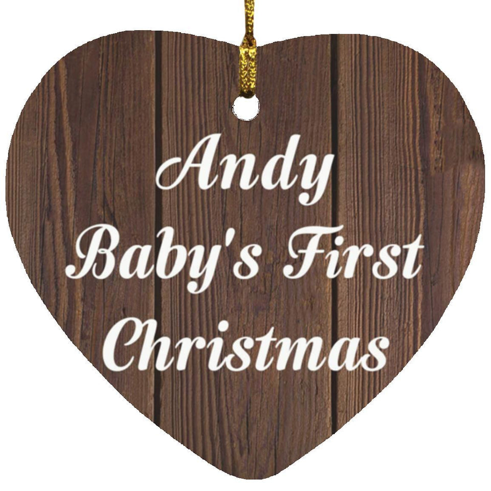 Andy Baby's First Christmas - Heart Ornament D