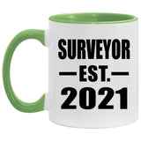 Surveyor Established EST. 2021 - 11oz Accent Mug Green