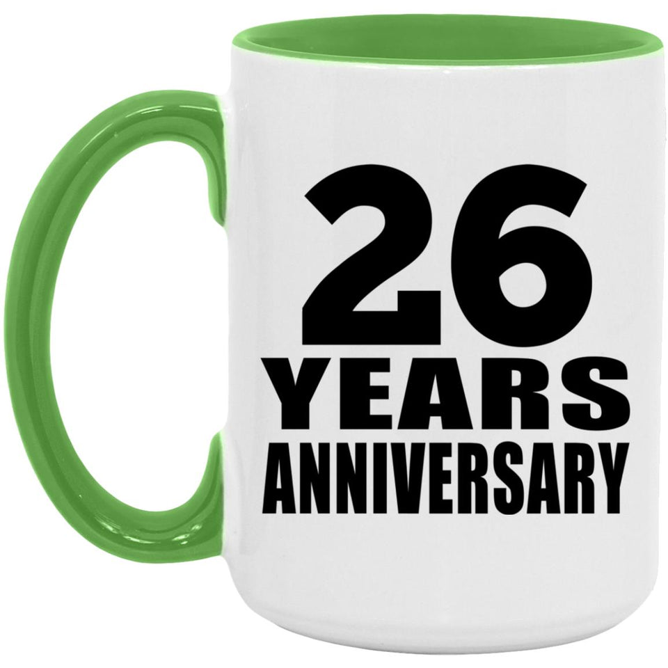 26th Anniversary 26 Years Anniversary - 15oz Accent Mug Green