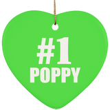 Number One #1 Poppy - Heart Ornament