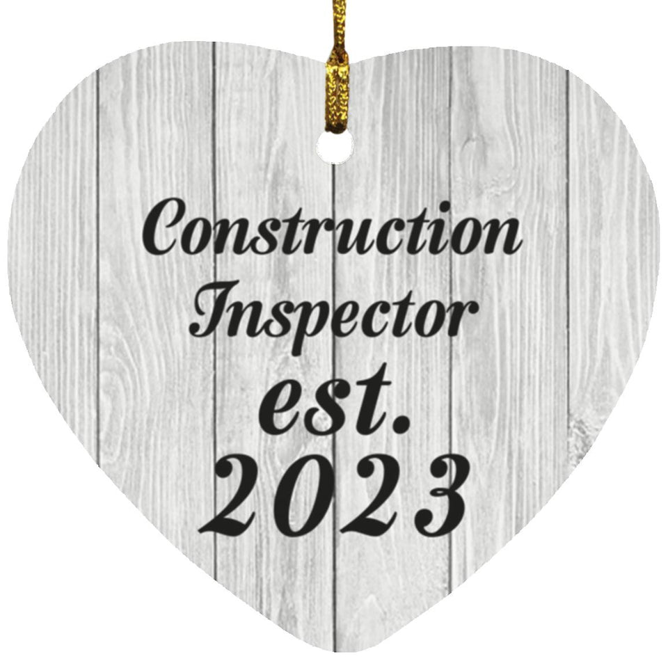 Construction Inspector Established Est. 2023 - Heart Ornament F