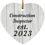 Construction Inspector Established Est. 2023 - Heart Ornament F