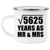 75th Anniversary Square Root of 5625 Years As Mr & Mrs - 12oz Camping Mug